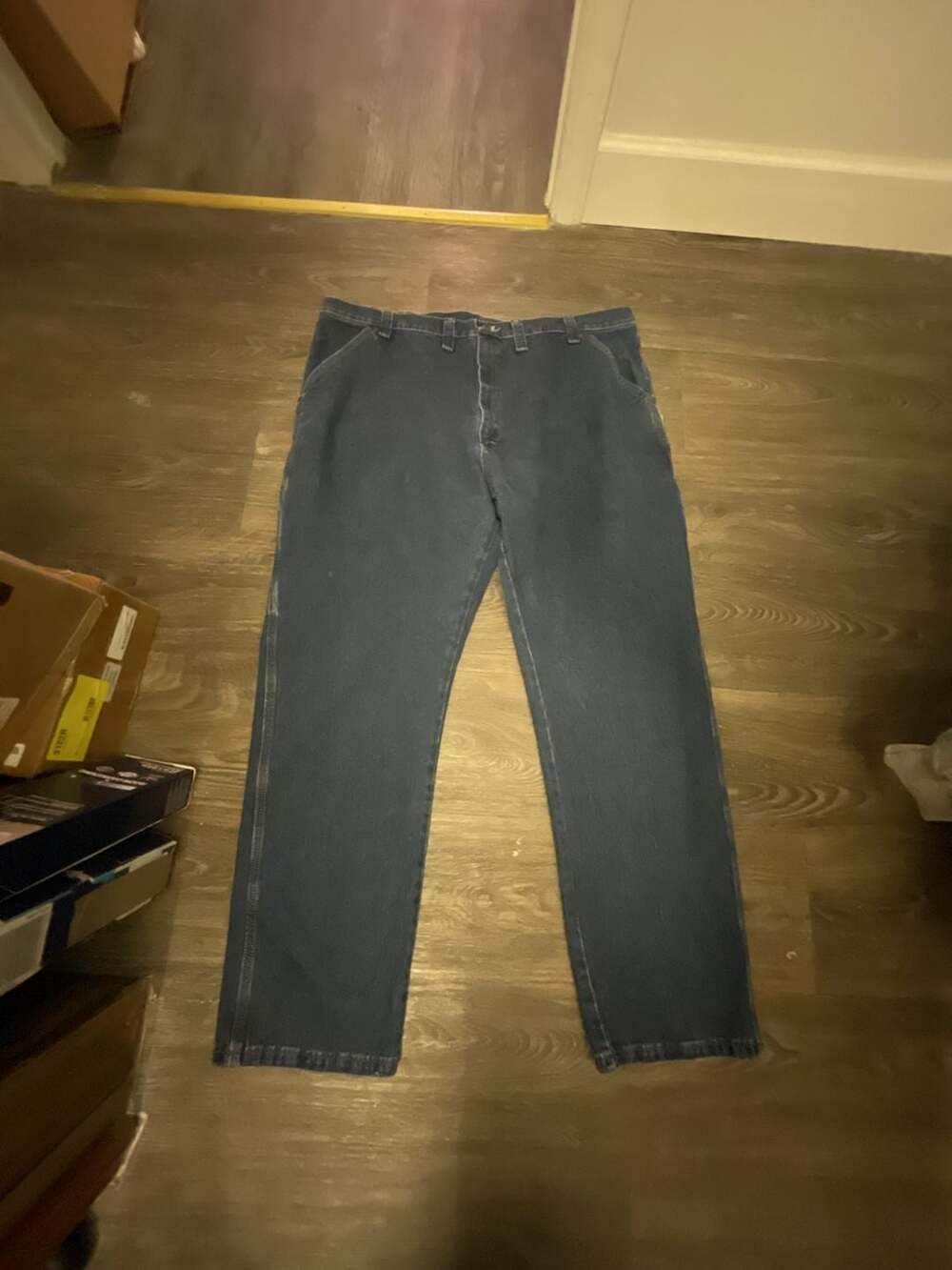 Wrangler Relaxed Fit Carpenter Jeans Dark Wash Denim